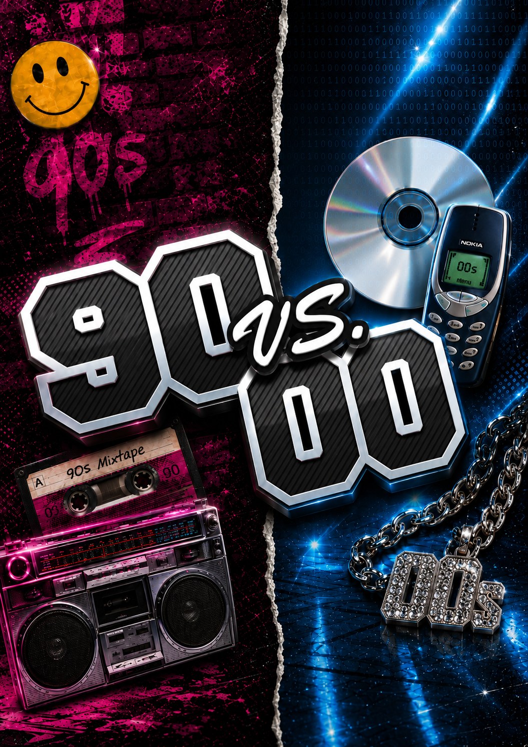 90s VS 00s poster artwork